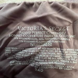 Victoria's Secret Padded Perfect Coverage Bra 34D